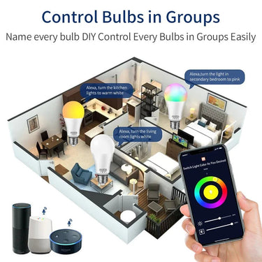 Smart WiFi LED Bulb with Voice Control - E27 - InspiredGrabs.com